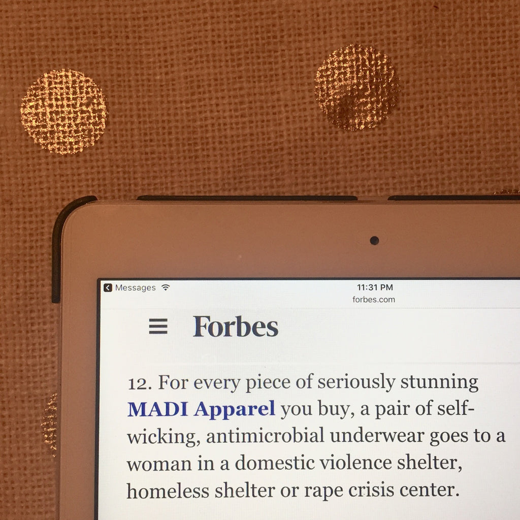 Forbes names MADI Apparel one of 25 Valentine's Day Gifts That Give Back!
